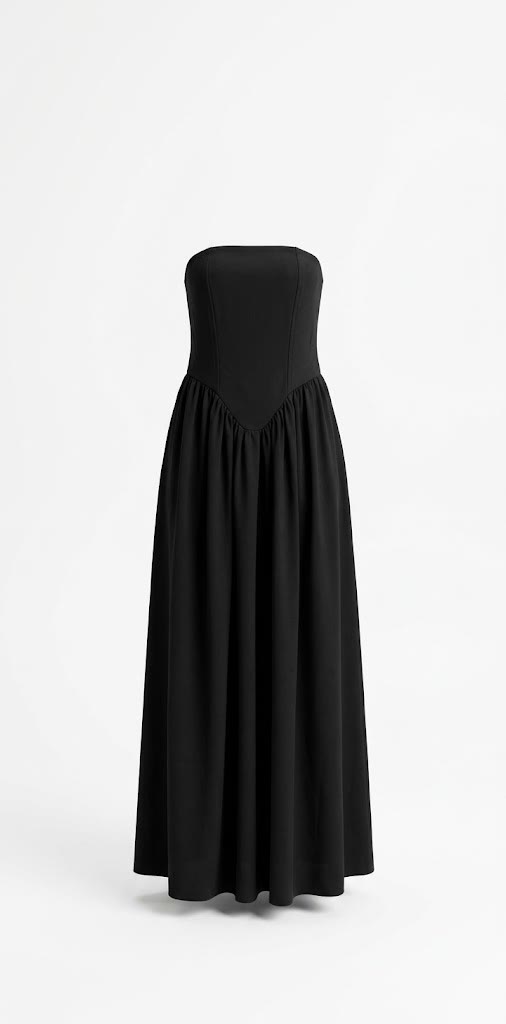 Vestido Midi Tomara que Caia Preto